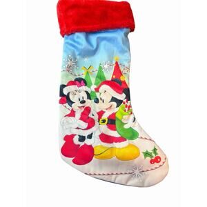 Disney Mickey & Minnie Mouse Christmas Holiday Stocking Red Blue